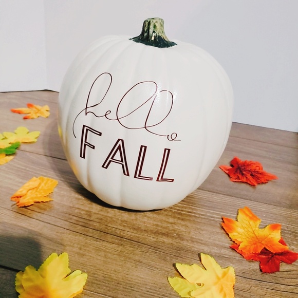 handmade white Eva foam pumpkin hello fall decor - Picture 3 of 3